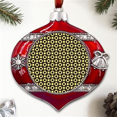  Mazipoodles Yellow Donuts Polka Dot Metal Snowflake And Bell Red Ornament