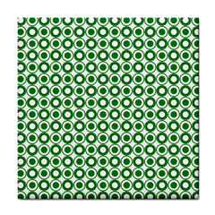 Mazipoodles Green White Donuts Polka Dot  Tile Coaster by Mazipoodles