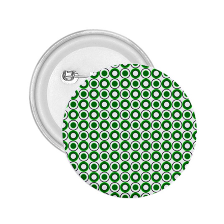 Mazipoodles Green White Donuts Polka Dot  2.25  Buttons