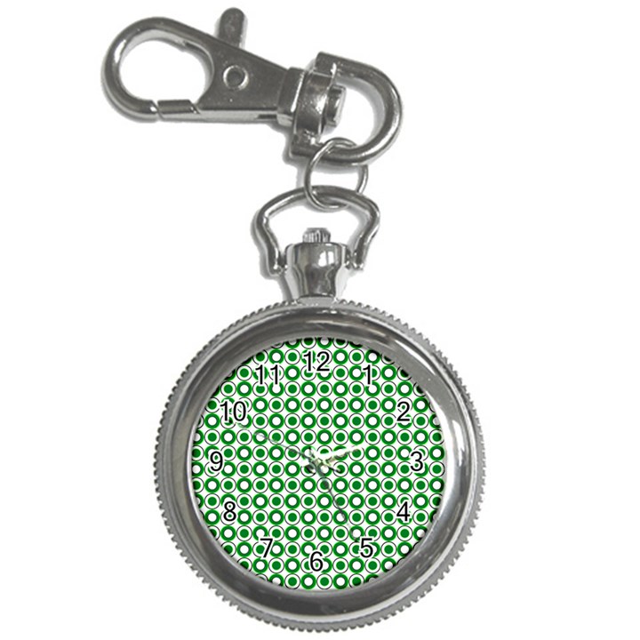 Mazipoodles Green White Donuts Polka Dot  Key Chain Watches