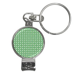 Mazipoodles Green White Donuts Polka Dot  Nail Clippers Key Chain by Mazipoodles