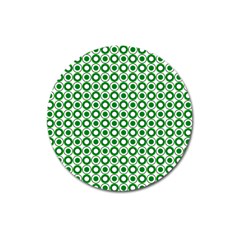 Mazipoodles Green White Donuts Polka Dot  Magnet 3  (round) by Mazipoodles