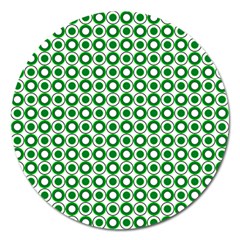 Mazipoodles Green White Donuts Polka Dot  Magnet 5  (round) by Mazipoodles