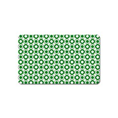 Mazipoodles Green White Donuts Polka Dot  Magnet (name Card) by Mazipoodles