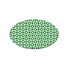 Mazipoodles Green White Donuts Polka Dot  Sticker Oval (10 Pack) by Mazipoodles