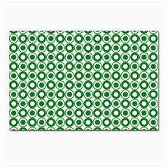 Mazipoodles Green White Donuts Polka Dot  Postcards 5  X 7  (pkg Of 10) by Mazipoodles