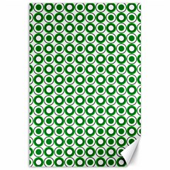 Mazipoodles Green White Donuts Polka Dot  Canvas 12  X 18  by Mazipoodles