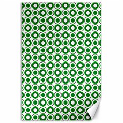 Mazipoodles Green White Donuts Polka Dot  Canvas 20  X 30  by Mazipoodles