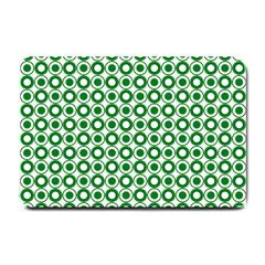 Mazipoodles Green White Donuts Polka Dot  Small Doormat by Mazipoodles