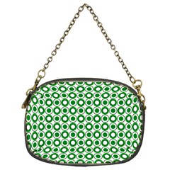 Mazipoodles Green White Donuts Polka Dot  Chain Purse (two Sides) by Mazipoodles