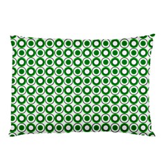 Mazipoodles Green White Donuts Polka Dot  Pillow Case by Mazipoodles