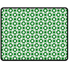 Mazipoodles Green White Donuts Polka Dot  Fleece Blanket (medium) by Mazipoodles