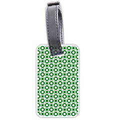 Mazipoodles Green White Donuts Polka Dot  Luggage Tag (one Side) by Mazipoodles