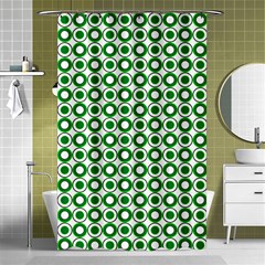 Mazipoodles Green White Donuts Polka Dot  Shower Curtain 48  X 72  (small)  by Mazipoodles