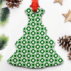 Mazipoodles Green White Donuts Polka Dot  Ornament (christmas Tree) 