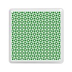 Mazipoodles Green White Donuts Polka Dot  Memory Card Reader (Square) Front