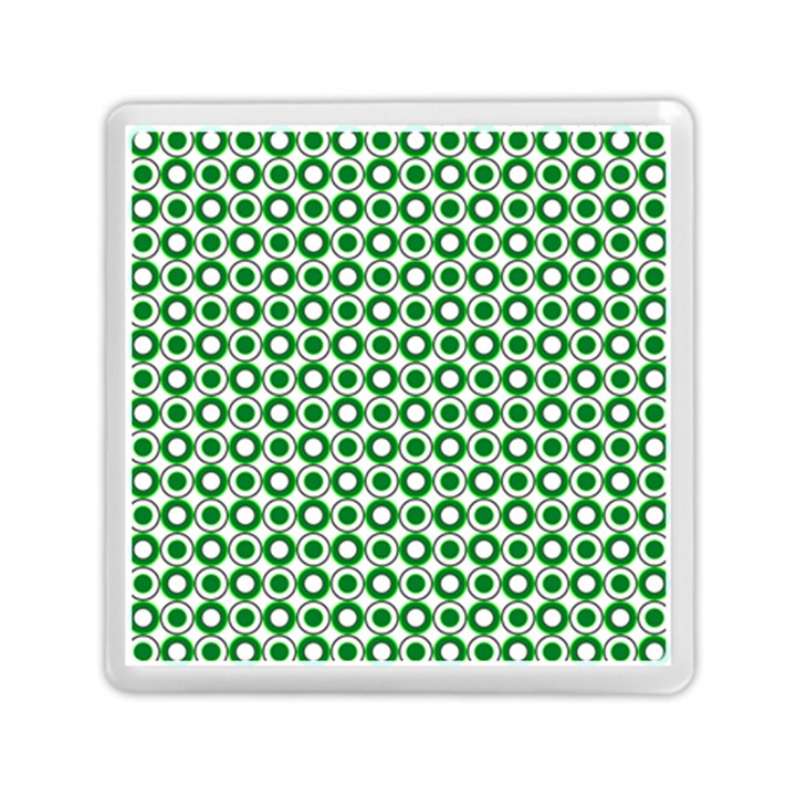 Mazipoodles Green White Donuts Polka Dot  Memory Card Reader (Square)