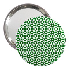 Mazipoodles Green White Donuts Polka Dot  3  Handbag Mirrors by Mazipoodles