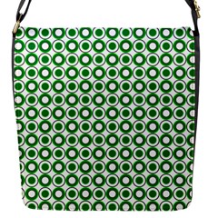 Mazipoodles Green White Donuts Polka Dot  Flap Closure Messenger Bag (s) by Mazipoodles