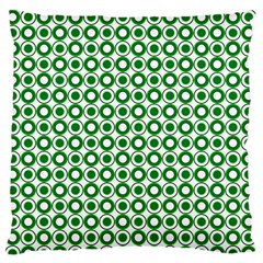 Mazipoodles Green White Donuts Polka Dot  Large Premium Plush Fleece Cushion Case (two Sides) by Mazipoodles