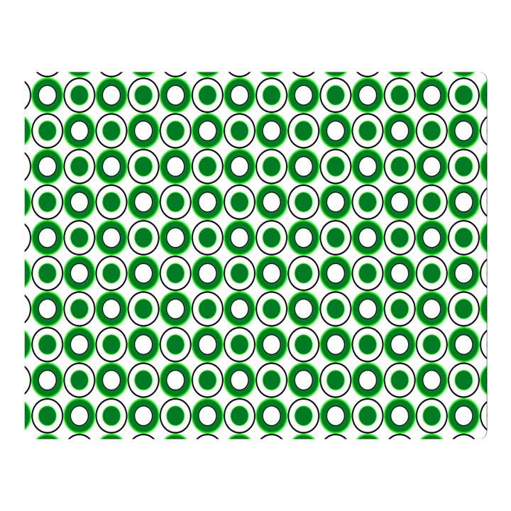 Mazipoodles Green White Donuts Polka Dot  Two Sides Premium Plush Fleece Blanket (Large)