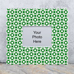 Mazipoodles Green White Donuts Polka Dot  White Wall Photo Frame 5  X 7  by Mazipoodles