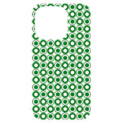 Mazipoodles Green White Donuts Polka Dot  Iphone 14 Pro Black Uv Print Case