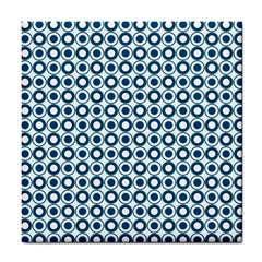 Mazipoodles Dusty Duck Egg Blue White Donuts Polka Dot Tile Coaster by Mazipoodles