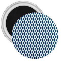 Mazipoodles Dusty Duck Egg Blue White Donuts Polka Dot 3  Magnets by Mazipoodles