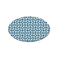 Mazipoodles Dusty Duck Egg Blue White Donuts Polka Dot Sticker (oval) by Mazipoodles