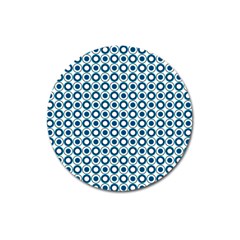 Mazipoodles Dusty Duck Egg Blue White Donuts Polka Dot Magnet 3  (round) by Mazipoodles