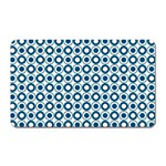 Mazipoodles Dusty Duck Egg Blue White Donuts Polka Dot Magnet (Rectangular) Front