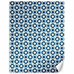 Mazipoodles Dusty Duck Egg Blue White Donuts Polka Dot Canvas 12  X 16  by Mazipoodles