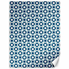 Mazipoodles Dusty Duck Egg Blue White Donuts Polka Dot Canvas 36  X 48  by Mazipoodles