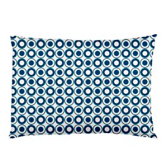 Mazipoodles Dusty Duck Egg Blue White Donuts Polka Dot Pillow Case by Mazipoodles