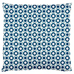 Mazipoodles Dusty Duck Egg Blue White Donuts Polka Dot Large Cushion Case (two Sides) by Mazipoodles