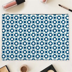 Mazipoodles Dusty Duck Egg Blue White Donuts Polka Dot Cosmetic Bag (xxl) by Mazipoodles