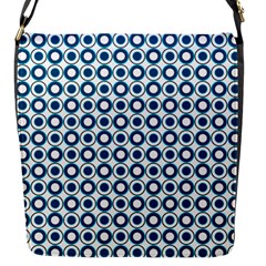 Mazipoodles Dusty Duck Egg Blue White Donuts Polka Dot Flap Closure Messenger Bag (s) by Mazipoodles