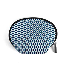 Mazipoodles Dusty Duck Egg Blue White Donuts Polka Dot Accessory Pouch (small) by Mazipoodles