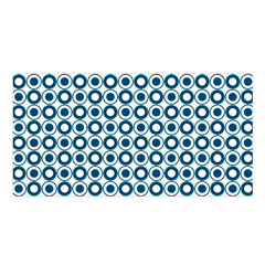 Mazipoodles Dusty Duck Egg Blue White Donuts Polka Dot Satin Shawl 45  X 80  by Mazipoodles