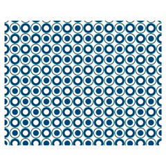 Mazipoodles Dusty Duck Egg Blue White Donuts Polka Dot Premium Plush Fleece Blanket (medium) by Mazipoodles