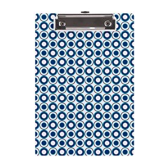 Mazipoodles Dusty Duck Egg Blue White Donuts Polka Dot A5 Acrylic Clipboard by Mazipoodles