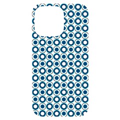 Mazipoodles Dusty Duck Egg Blue White Donuts Polka Dot Iphone 14 Pro Max Black Uv Print Case by Mazipoodles