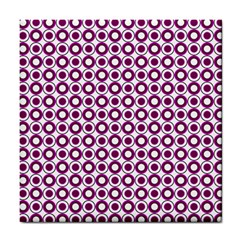 Mazipoodles Magenta White Donuts Polka Dot Tile Coaster by Mazipoodles