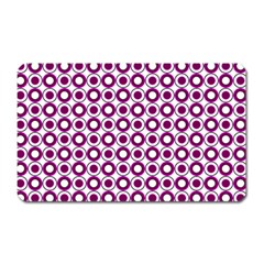 Mazipoodles Magenta White Donuts Polka Dot Magnet (rectangular) by Mazipoodles