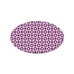 Mazipoodles Magenta White Donuts Polka Dot Sticker Oval (10 Pack) by Mazipoodles