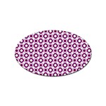 Mazipoodles Magenta White Donuts Polka Dot Sticker Oval (100 pack) Front