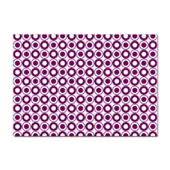 Mazipoodles Magenta White Donuts Polka Dot Sticker A4 (10 Pack) by Mazipoodles