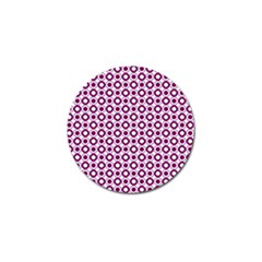 Mazipoodles Magenta White Donuts Polka Dot Golf Ball Marker (4 Pack) by Mazipoodles