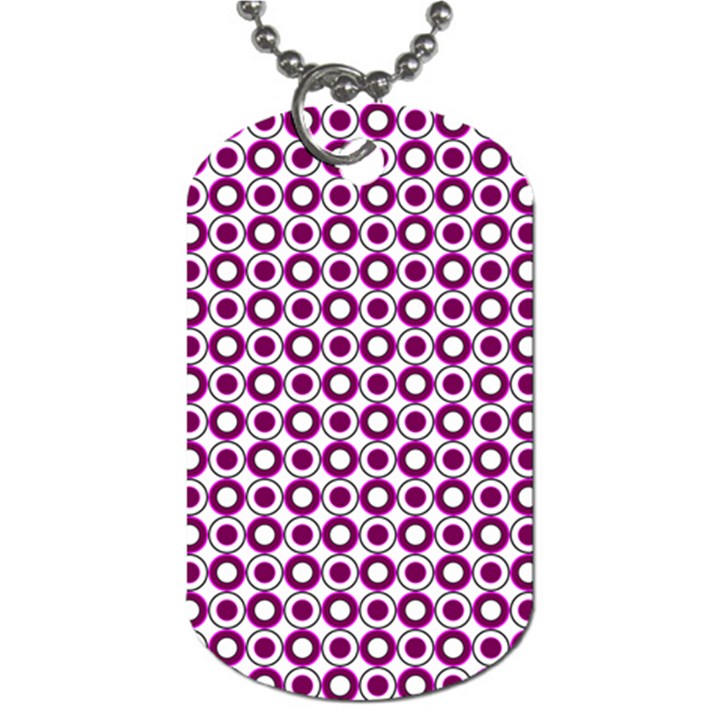 Mazipoodles Magenta White Donuts Polka Dot Dog Tag (Two Sides)